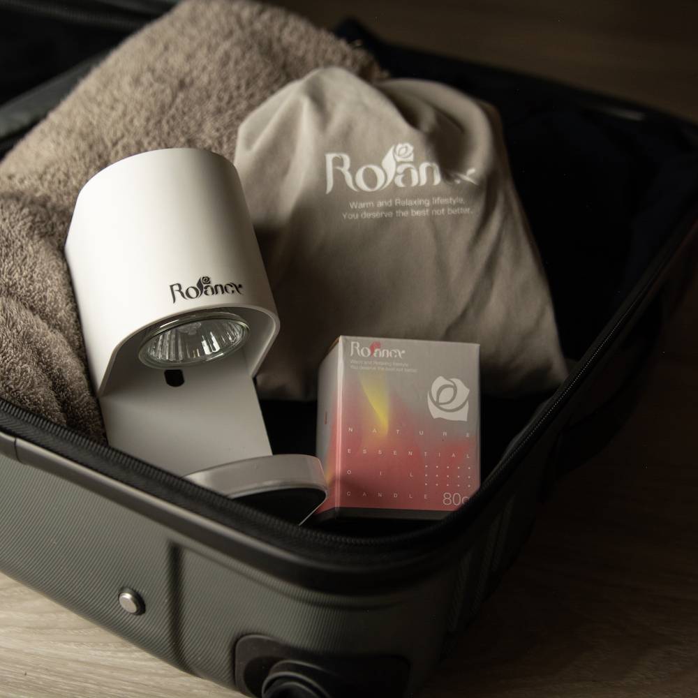 【Rofancy】Mini旅行融蠟燈(攜帶式插座) x 80g香氛蠟燭 旅行組-通過安規檢測
